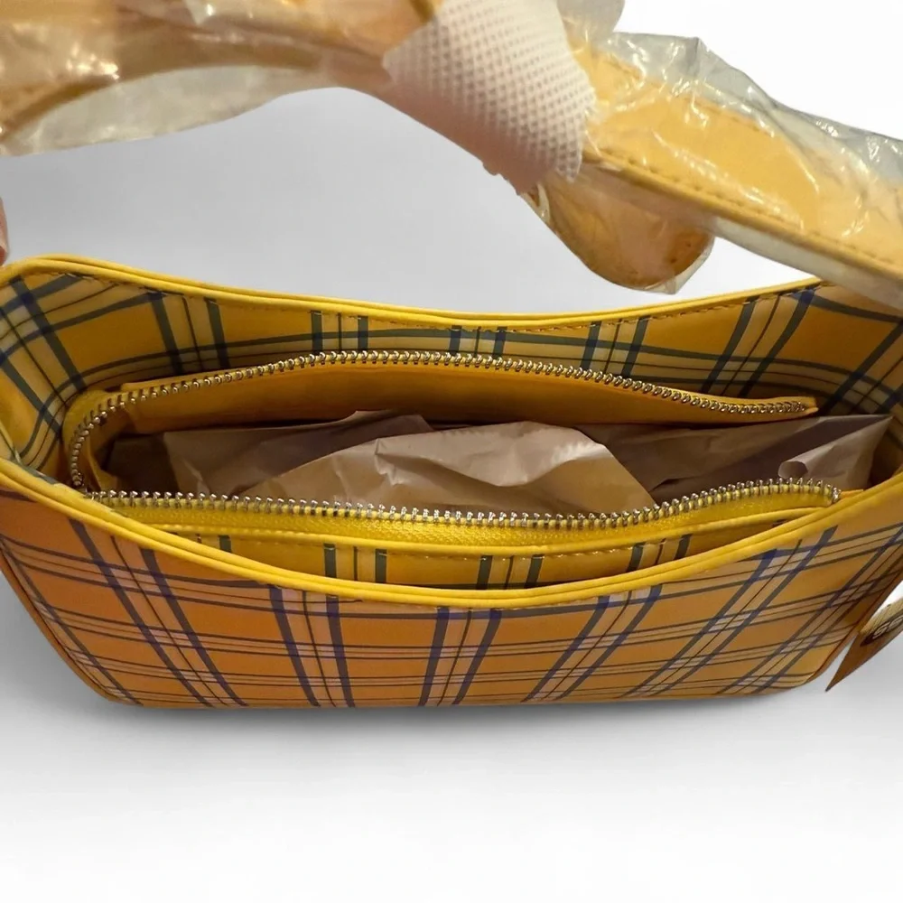 Clueless Yellow and Blue Plaid Shoulder Bag - Picture 6 of 7